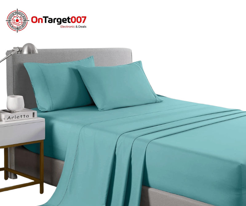 Royal Comfort 2000TC Bamboo Blend Queen Bed Sheet Set 4 Piece | Color Aqua