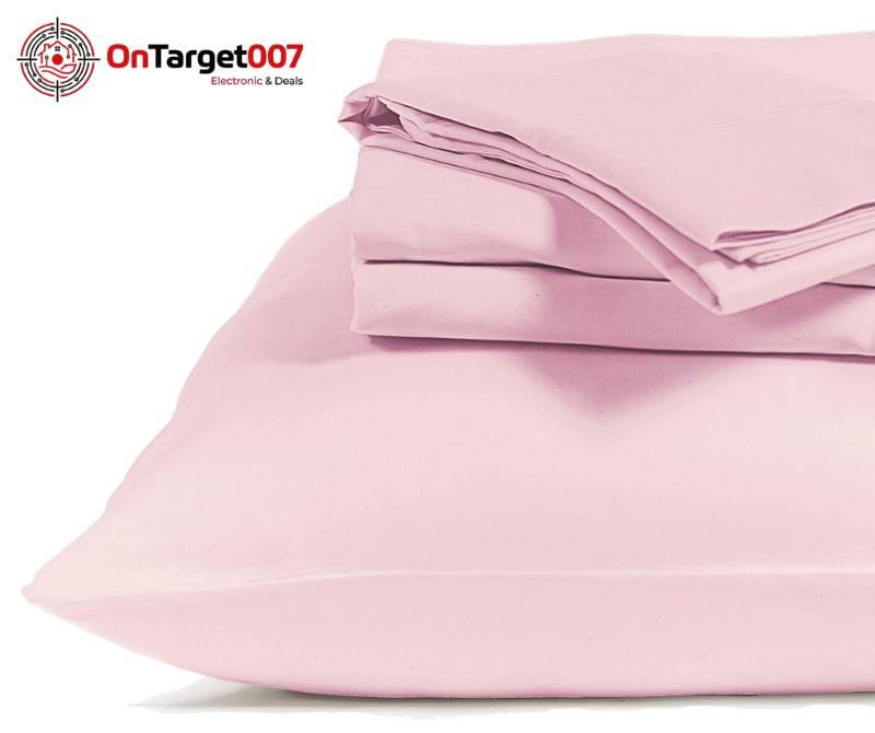 Royal Comfort organic cotton sheet set 4pcs-Color| Light Pink| Graphite