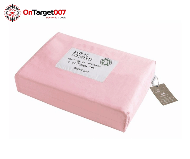 Royal Comfort organic cotton sheet set 4pcs-Color| Light Pink| Graphite