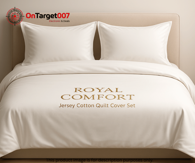Royal Comfort Jersey cotton Quilt cover set 3pcs king size-Color White