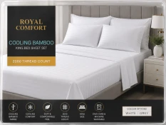 Royal Comfort Cooling Bamboo Bed Sheet Set – 2000 Thread Count